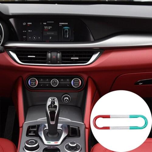 For Alfa Romeo Giulia Stelvio 2020 Real Carbon Fiber Interior Central Control Gear Shift Panel Cover Three-Color Car Accessories