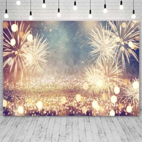 Avezano Backdrop Happy New Year Gorgeous Firework Golden Dot Decor Child Photography Background Photo Studio Photozone Photocall