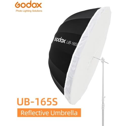 Godox UB-165S 65 inch 165cm Parabolic Black Reflective Umbrella Studio Light Umbrella with Black Silver Diffuser Cover Cloth