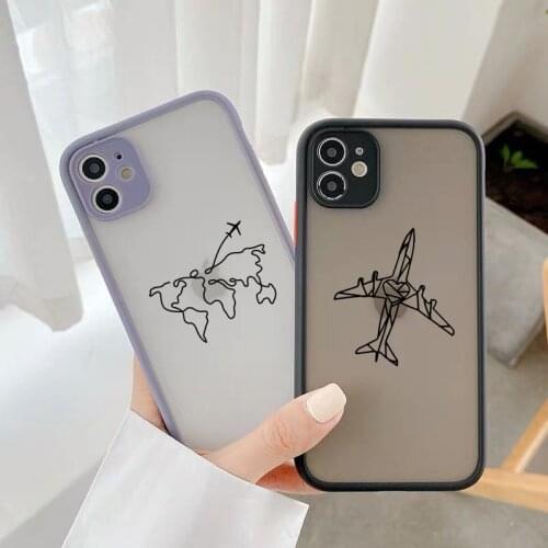 GYKZ Luxury World Map Travel Phone Case For iPhone 12 Pro 11 XS MAX X 7 XR SE20 8 6Plus Funny Shockproof Hard Cover Matte Fundas