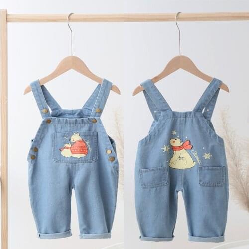 IENENS Baby Overalls Toddler Clothes Boy Girl Jumpsuit Playsuit Infant Denim Dungarees 1 2 3 4 Years Spring Autumn Jeans