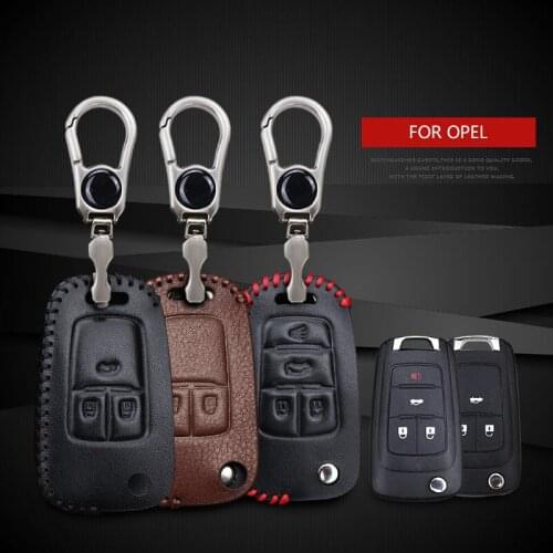 Leather Car Key Case Cover for Opel Insignia Vivaro Meriva B Astra K J H Gtc Corsa B D Mokka Zafira Vectra Keyring Chain Styling