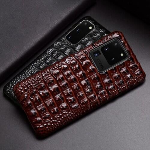 Leather Phone Case For Samsung S20 Ultra S10 S10e S9 S8 S7 Note 8 9 10 Plus A20 A30 A50 A70 A51 A71 A7 A8 Crocodile Back Texture