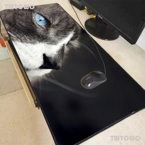 Hot Sell Extra Large Mouse Pad Animal Cat Blue Eyes Gaming Mousepad Natural Rubber With Locking Edge Gaming Mouse Mat
