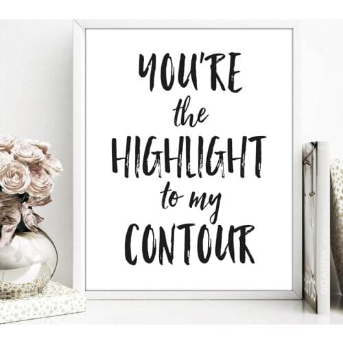 Fashion Makeup Quote Print Black White Poster Beauty Wall Art Canvas Painting Girl Gift Vanity Wall Picture Girls Room Decor