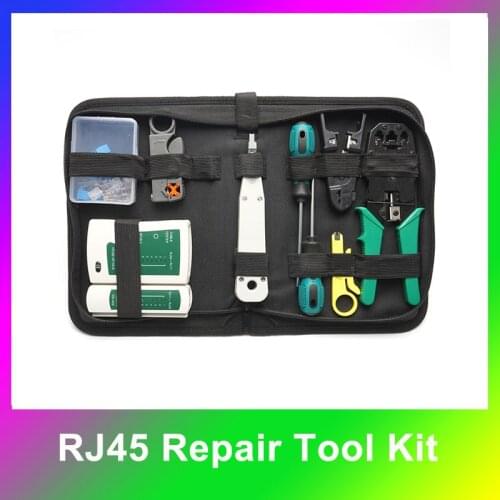 13Pcs/Kit Network Repair Tool Kit RJ45 RJ11 RJ12 Cat5 Network LAN Cable Tester RJ45 Crimper Crimping Pliers Tool Drop Shipping