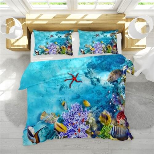 Cartoon Duvet cover Sets Queen size Underwater World Series Bedding Set Boys Bedclothes Girls Bedlinen Childrens Day Gifts