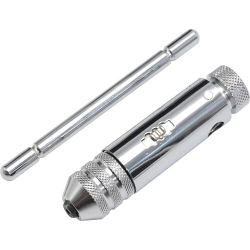 Drill Tap Adjustable T-Handle Ratchet Tap Holder Wrench Metal Drills Tools For Cutting Outer Internal Thread Set Plug Tap