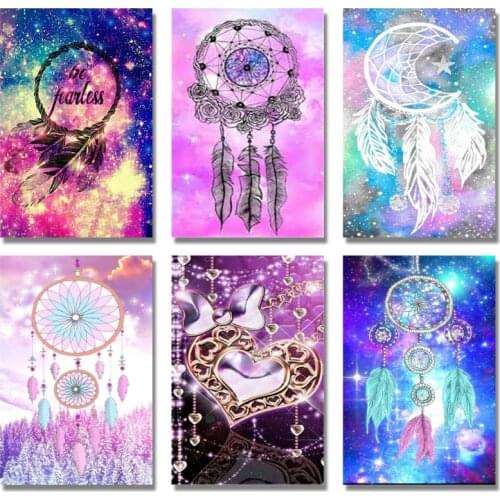 New Full Round Drill 5d Diy Diamond Painting "Butterfly Dream Catcher" Embroidery Needlework Cross Stitch Wall Sticker Decor Kit