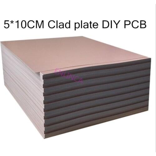 5pcs PCB 5*10cm Single Side Copper Clad plate DIY PCB Laminate Circuit Glass fiber epoxy Board 5x10cm 50x100mm 1.5mm Thickness