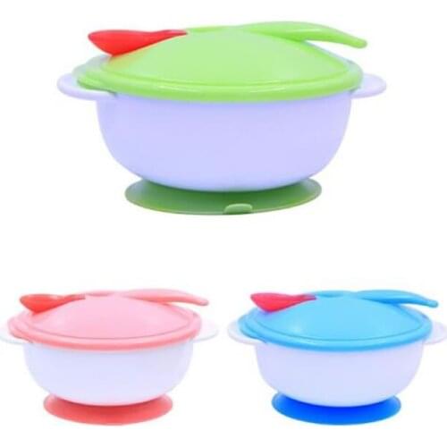 Baby feeding tableware child sucker bowl child baby child feeding cover training bowl with spoon learning dishes