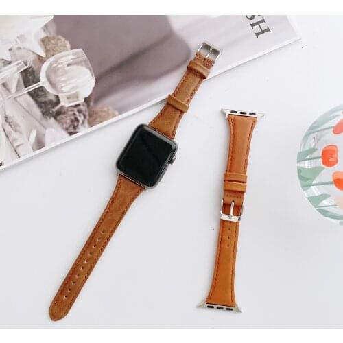 Fashion movement high quality Leather Loop for iwatch series se 6 5 4 3 2 1 44mm Strap for Apple Watch Band 38mm 42mm 40mm 44mm
