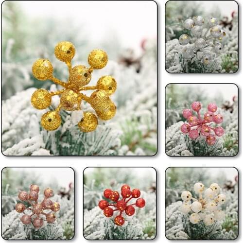 Christmas Berry Artificial Pine Cone For Christmas Decoration Fake Flower Artificial Pine Tree Branch DIY Home Party Decor New