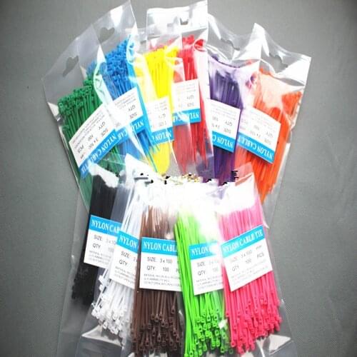 100pcs/lot 2.5mm x 100mm Network Nylon Plastic Cable Wire Zip Tie Cord Strap color Battery Network Nylon Plastic for RC HSP