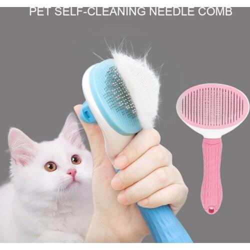 Pet Cat Dog Hair Fur Brush Comb Clean Fur Shedding Tools Brush Comb Quick Clean Short Hair Grooming Hair Removal Accessories