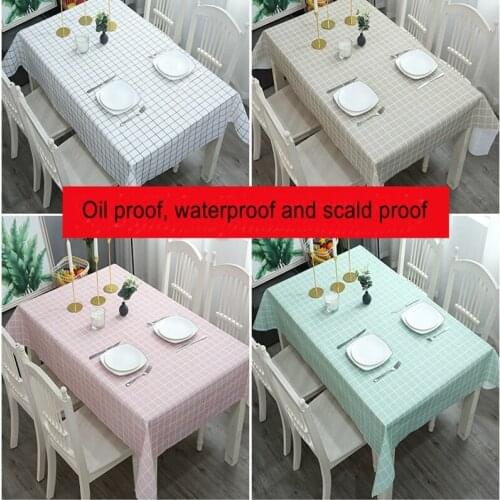 Table Cloth Rectangular Tablecloths Lattice Colorful Waterproof and Oil Proof Dining Table Cover DIY Handmade Party Decoration