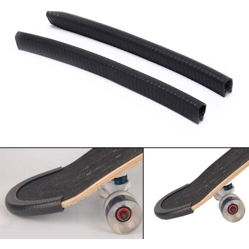 Skateboard Anti-collision Strip Bumper Bump U Shape Rubbe Deck Guards Protector for Longboard and Double Rocker Strip 2 Pcs