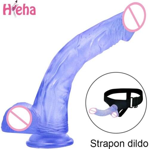 Strapon Dildo Realistic Jelly Male Artificial Penis with Suction Cup Adult Sex Toy for Women Anal Plug Vagina Female Masturbator