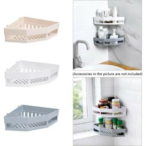 Home Decoration Shower Gel Wall Mounted Adhesive Corner Storage Rack 3 COLORS
