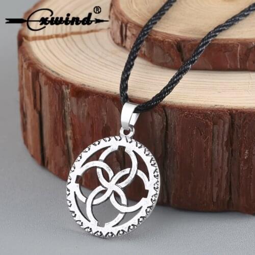 Cxwind Vintage Slavic Circle of Magic Pendant Amulet Necklace Viking Talisman Soul God Runes Pendants Jewelry Nordic Jewelry