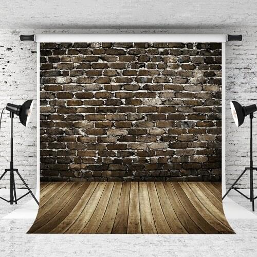 VinylBDS 6.5X10FT Brick Wall Photography Backdrops Vintage Wood Backdrops Photo Studio Portrait Photography Background
