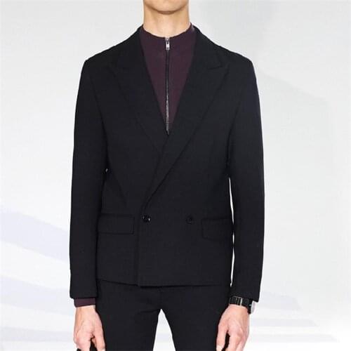 XS-5XL New Mens clothing fashion GD hair stylist Catwalk Business gentleman British double breaste Suit plus size costumes