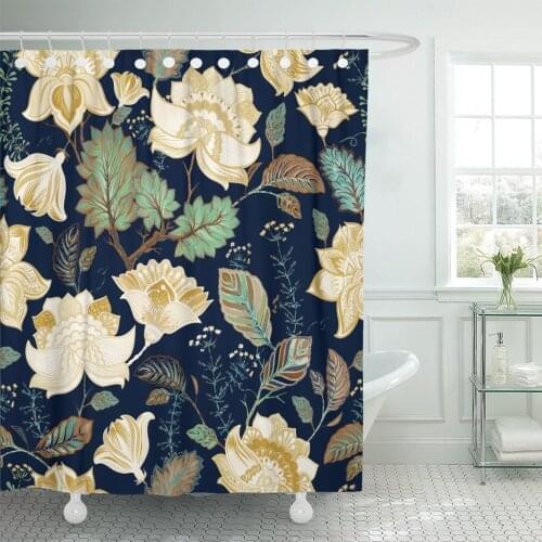 Able Colorful Floral Flowers Asian Beauty Botanical Branch Decoupage Shower Curtain Waterproof Polyester Fabric 72 x 72 Inches