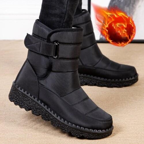 Women Boots Winter 2021 New Snow Boots Female Shoes Warm Plush Woman High Ankle Boot Waterproof Hook&loop No-slip botas de mujer