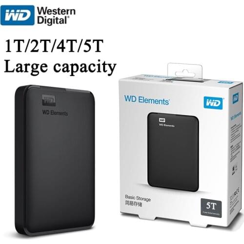 Western Digital WD Elements Hard Drive Hard Disk HDD 2.5" 1TB 2TB 4TB 5TB HDD USB 3.0 Portable External Hard Disk storage