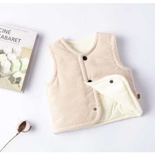 2021 Spring Girls Warm Vest Winter Boys Thicken Waistcoat Sleeveless Kids Outerwear Vest Children Cotton Vest For 1-6Years