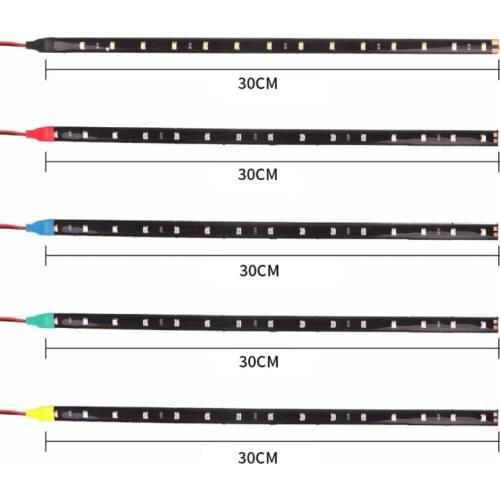 30CM Car LED Strip Light Decorative Ambient Lamps 15SMD Daytime Running Light Waterproof Flexible Atmosphere Light DRL 12V White
