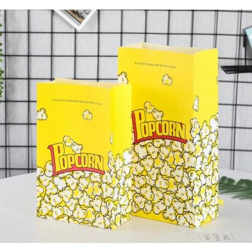 49pcs Non-Toxic Durable Paper Bags Pop Wrappers Popcorn Boxes Candy Bags Party Favor Box For KTV Theaters Party Gift Packing Box