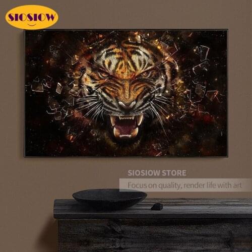 Full Drill Black White Animals 5d Diy Tiger Diamond Paintings Cross-Stitch Square Round Mosaic Daimond Embroidery Gifts For Men