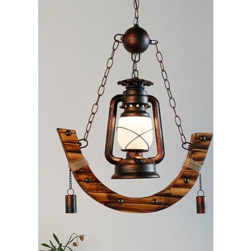 American country bamboo lamp kerosene lamp droplight antique restaurant cafe bamboo old lantern pendent lamp