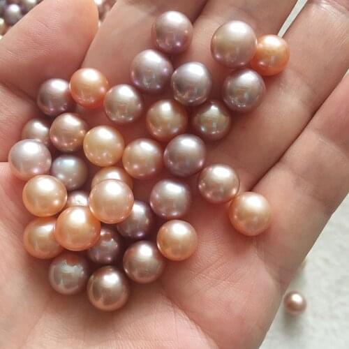 8.5-9 mm high luster AAA big perfect round colorfull Nature freshwater loose pearl,half hole