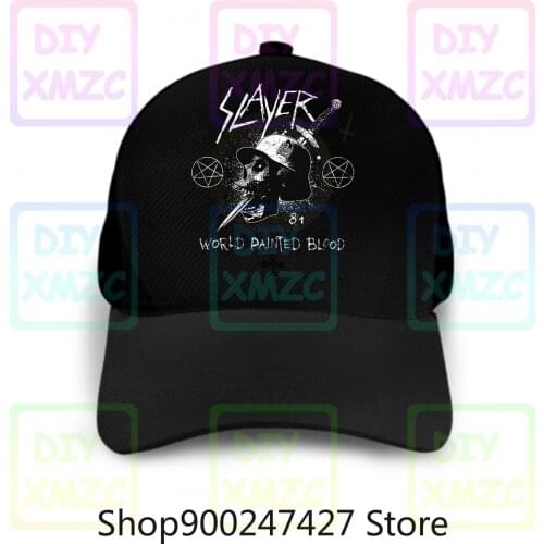 Slayer Dagger Skull Baseball Cap Black Hats Unisex Tg M