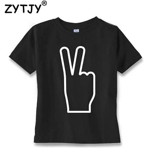 Two yeah hand Print Kids tshirt Boy Girl shirt Children Toddler Clothes Funny Top Tees Z-58
