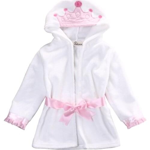 Kids Baby Girl Boy Hooded Animal Bath Robes Sleepwear Winter Warm Long Sleeve Towel Wrap Bathrobe Bathing Blanket Clothes