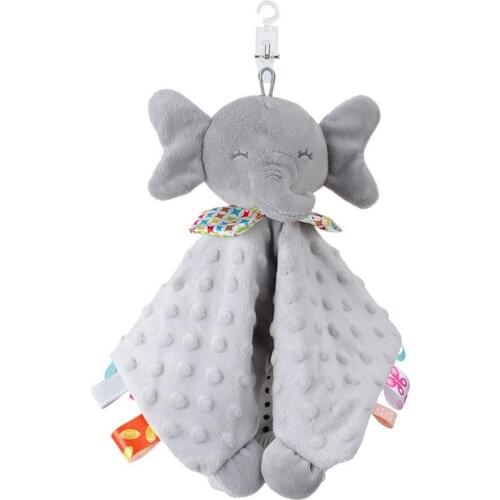 Baby Plush Stuffed Toys Security Tag Cute Stuffed Animal Blanket Comforter Bunny Soothe Appease Towel Newborn Baby Shower Gift