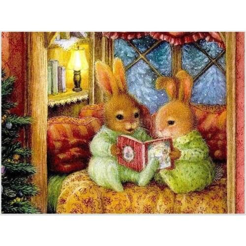 DIY Painting By Numbers Rabbit Animal Kit Coloring By Numbers Wall Art Acrylic Canvas Paintings Home Decoration Children Gift