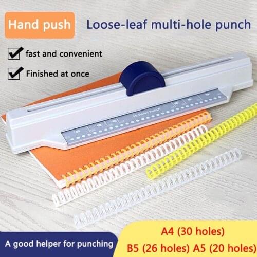 A4(30 holes) B5(26 holes) A5(20 holes)DIY Hole Puncher Loose Leaf Hole Punch Handmade Loose-leaf Paper Hole Puncher for Office