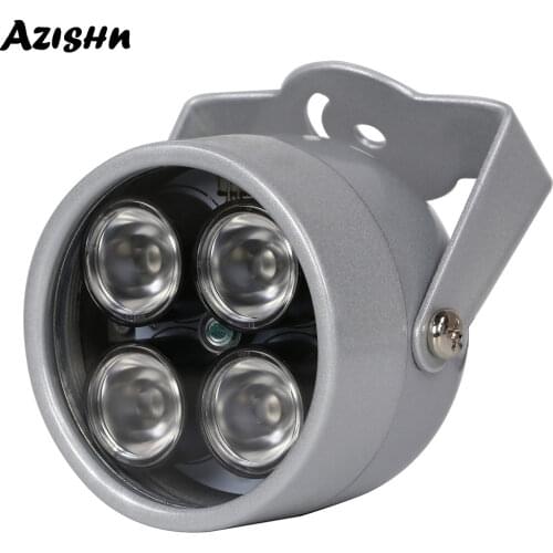 AZISHN IR illuminator Light 850nm 4 array LEDs Infrared Waterproof Night Vision CCTV Fill Light DC 12V For CCTV Security Camera