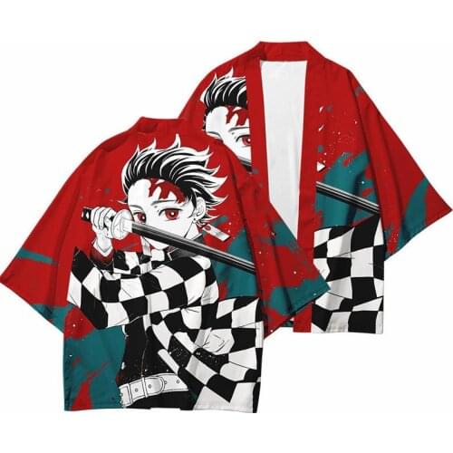 Women/Men Summer Casual Cool Streetwear Demon Slayer Kimetsu no Yaiba 3D Printing Japanese Anime Kimono Haori Yukata Cosplay