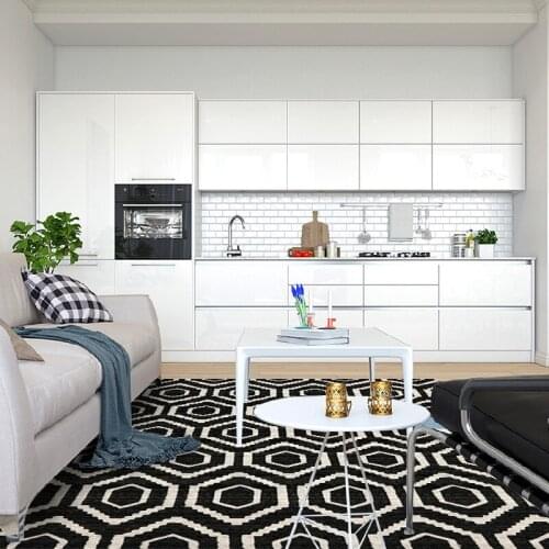 Nordic Style Crystal Velvet Carpet Modern Abstract Black And White Geometric Pattern Living Carpets Bedroom Rugs Area For Room