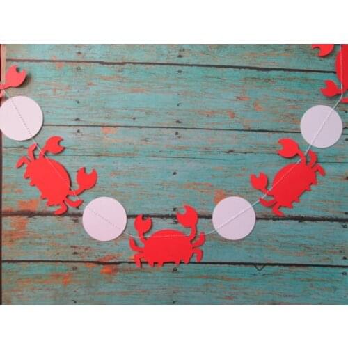 Red Crab Garland - Red Crabs, crab theme, Crab Under the Sea, Sea Creatures, Sea themed, Summer Garland, Clambake