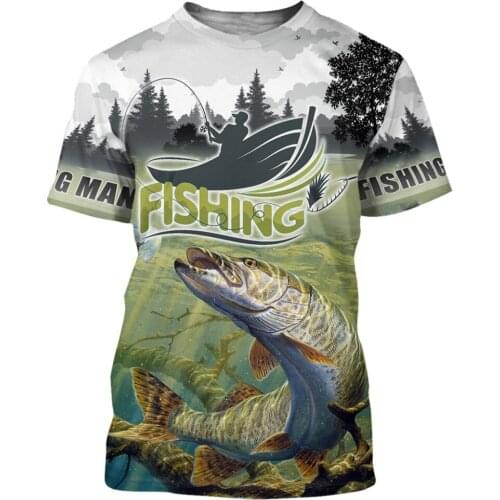 2021 Summer Men t shirt 3D Walleye Fishing Printed T-Shirts Harajuku Casual short Sleeve Tee shirt Unisex Cool Oversized t-shirt