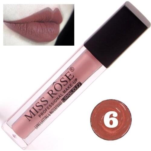 Miss rose brand makeup velvet matte lip gloss waterproof sexy red liquid lipstick pigment easy to wear lip paint tint 9ml MS095