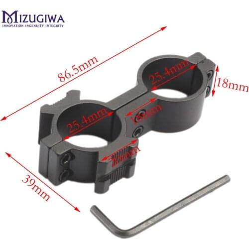 MIZUGIWA Torch Laser 25.4mm Ring 20mm Rail Weaver Mount For Flashlight Scope Lamping Mount Airgun Airsoft Hunting Accessories