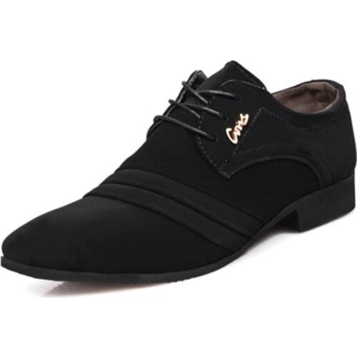 Brand mens British trend casual shoes mens suede Oxford leather stitching shoes Zapatillas mens flat shoes XL dance shoes