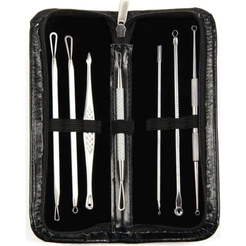 2019 7pcs/set Blackhead Acne Removal Tool Set Comedone Pimple Blemish Extractor Remover Tool Tweezer Kit